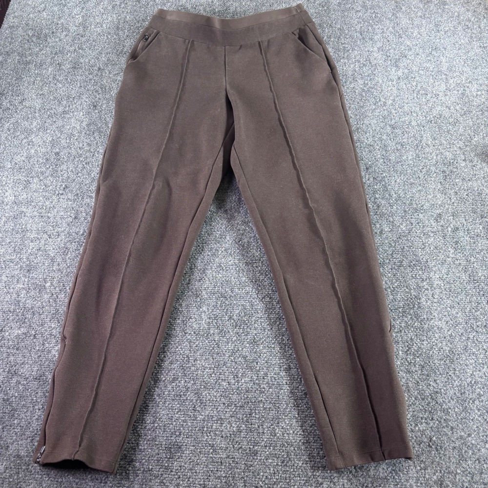 Athleta Venice Heathered Pintuck Pant Women‎ XS Brown Ankle Zip Travel Trousers